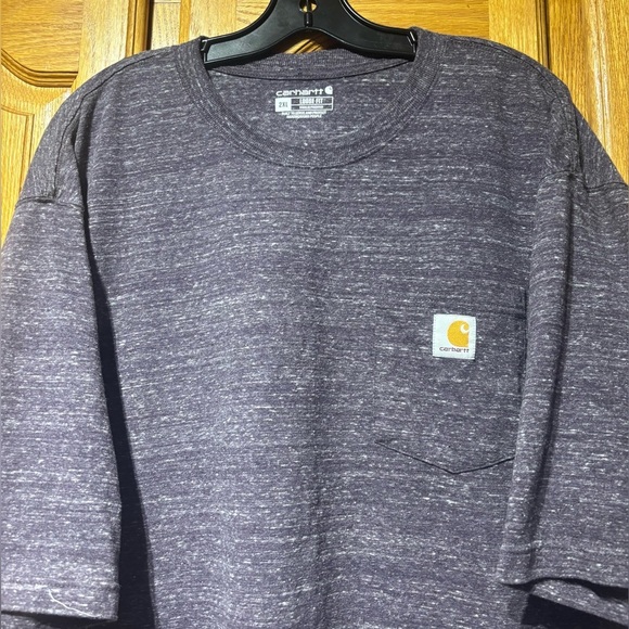 Carhartt Men's Purple Pattern Short Sleeve Pocket T-Shirt 2XL Loose Fit EUC - Picture 4 of 7